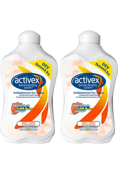 Activex Antibakteriyel Sıvı Sabun Aktif 2x1,5lt