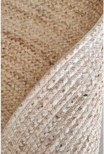 Galo Kahve Oval Örme Dekoratif Jüt Kilim Hasır Halı Jut-4063