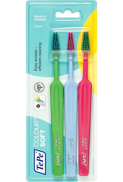 Tepe Diş Fırçası 3'lü Renkli Başlı Select Colour Soft Fırça
