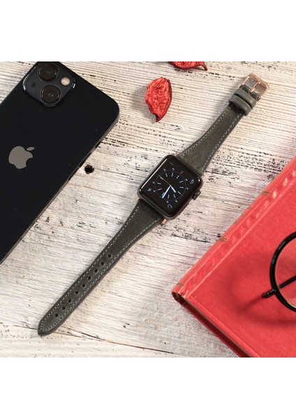 Apple Watch Uyumlu Kadın Crazy Deri Kordon 38 40 41 mm