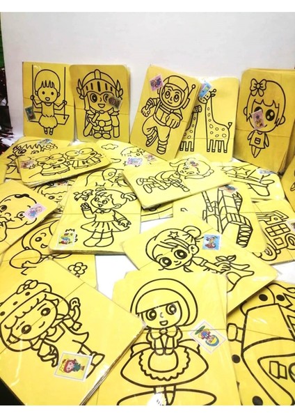 Kum Boyama Seti A5 , 5 Farklı Resim Kum Boyama