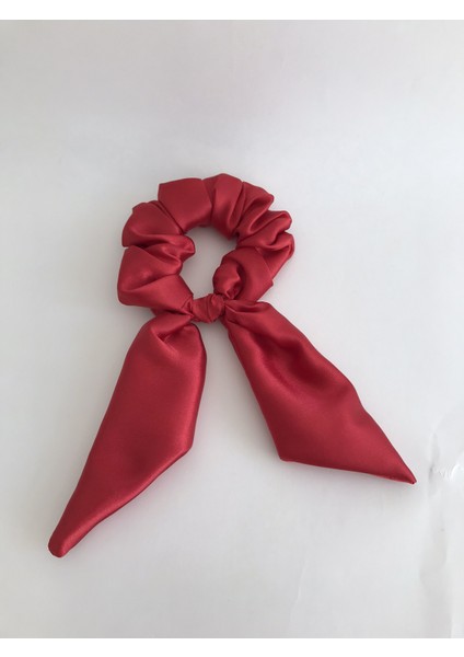 Saten Parlak Kuyruklu Scrunchie Simit Toka
