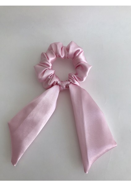 Saten Parlak Kuyruklu Scrunchie Simit Toka