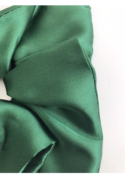 Kare Parlak Saten Scrunchie Simit Toka