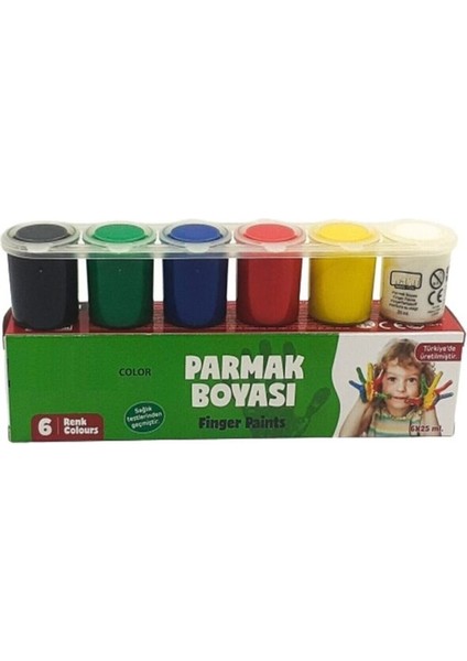 Parmak Boyası 6 Renk x 25 ml