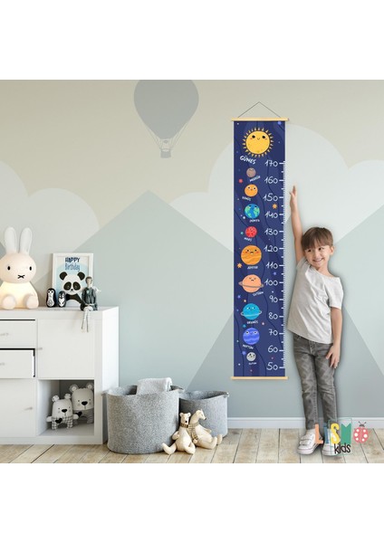 Gezegenler Ip Askılı Kanvas Boy Ölçer