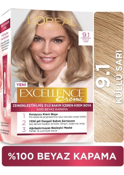 Loreal Excellence Creme 9.1 Küllü Sarı