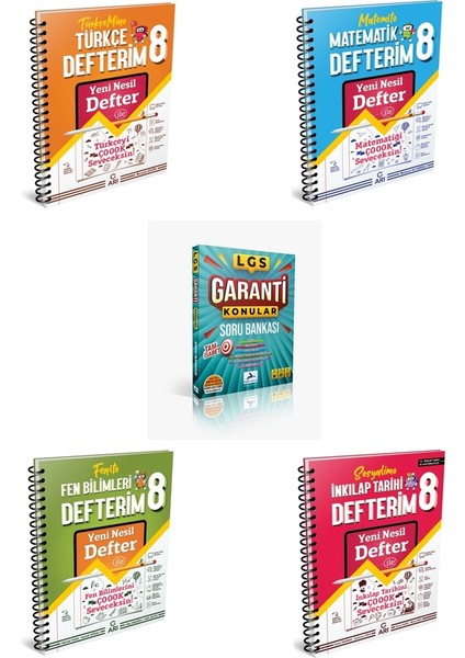 8.Sınıf Türkçe Matematik Fen ve Inkılap Defterim +Paraf LGS Garanti