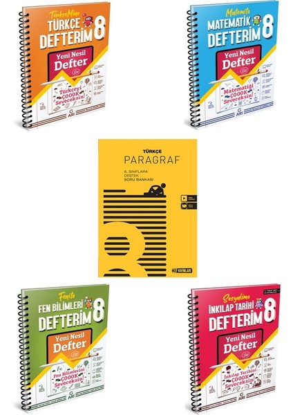 Arı Yayıncılık 8.Sınıf Türkçe Matematik Fen ve Sosyal Defterim +Hız 8.Sınıf Paragraf