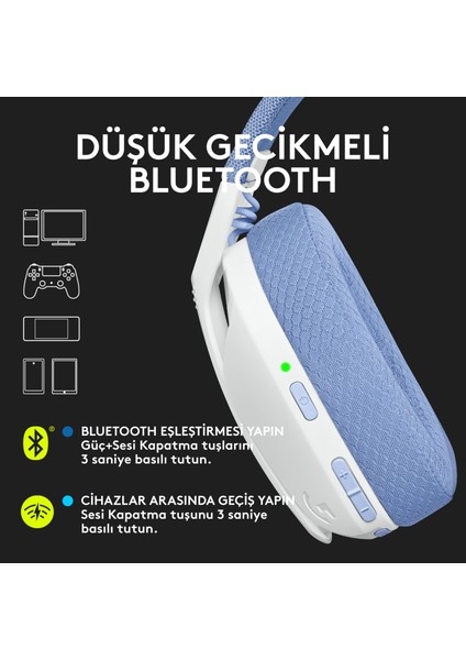 G G435 LIGHTSPEED Kablosuz Oyuncu Kulaklığı - Beyaz