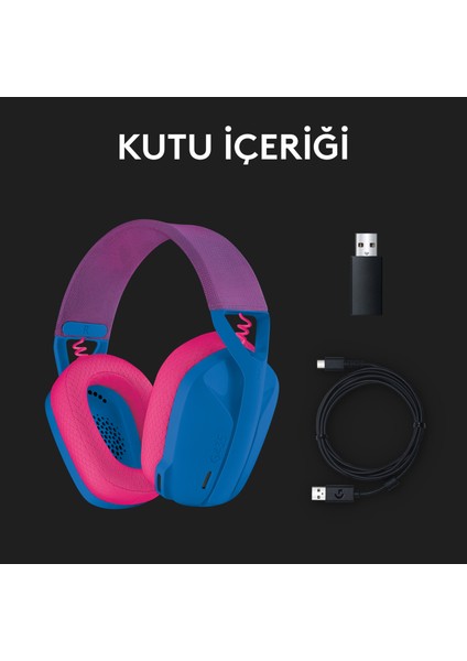 981-001062 G435 Blue-Raspberry Mikrofonlu LightSpeed Kablosuz Gaming (Oyuncu) Kulaklık