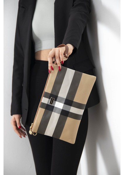 Silver Polo Kadın Portföy Clutch Bej - Taba NV1034
