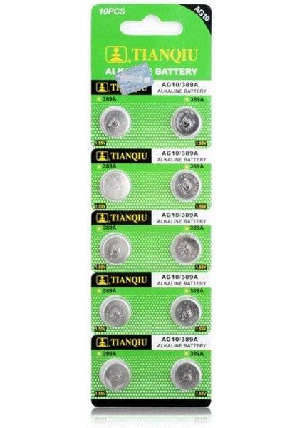 Tıanqıu AG10 LR1130/389 Alkalin 10'lu Düğme Pil