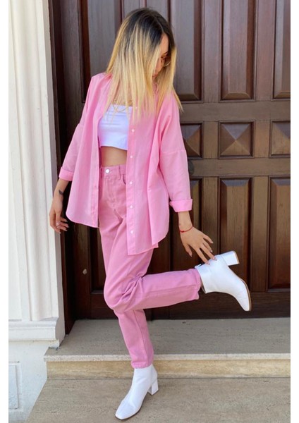Mad Girls Pembe Oversize Gömlek MG1369 modelleri