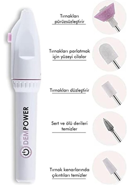 Dempower | Pil ile Çalışan Manikür Seti modelleri