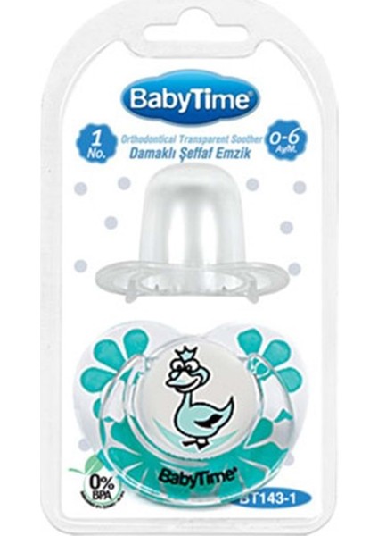 Babytime BT143 Silikon Damaklı Koruyucu Kapaklı Emzik Su Yeşili