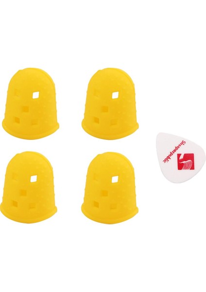 4 Adet Mall Thumb Gitar Severler Için Koruyucu Silikon Parmak Muhafızları (Yurt Dışından)