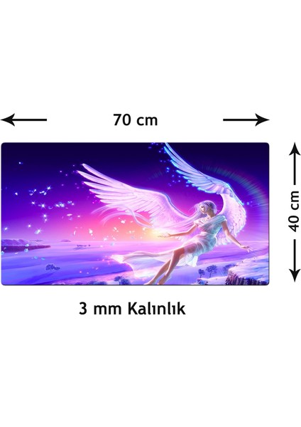 Anime Angel Xl 70X40 cm 3mm Oyuncu Gaming Mouse Pad