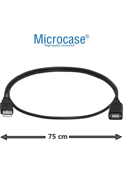 Hızlı USB 2.0 Uzatma Kablosu Dişi-Erkek Adaptör - 75 cm AL2855