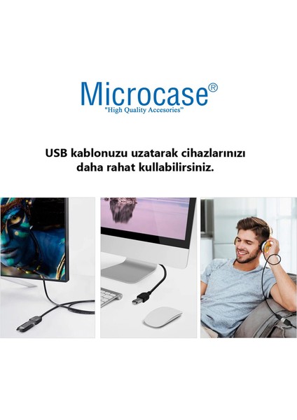 Hızlı USB 2.0 Uzatma Kablosu Dişi-Erkek Adaptör - 75 cm AL2855