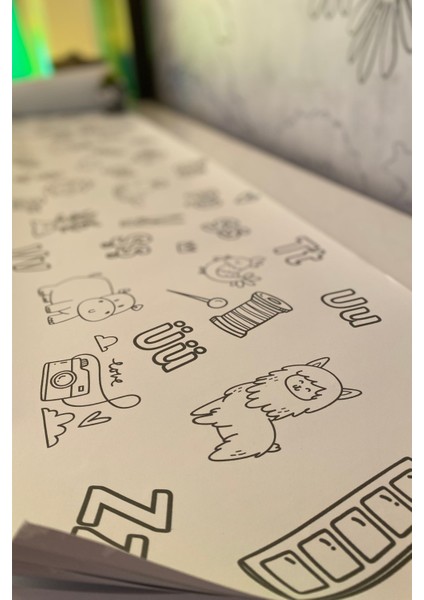 Pixroll Alfabe ve Hayvanlar Öğretici Boyama Kağıdı