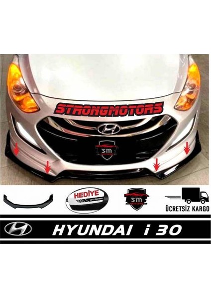 Body Kit Ön Lip 3 Parça Hyundai I30 Uyumlu Parlak Siyah fiyatları