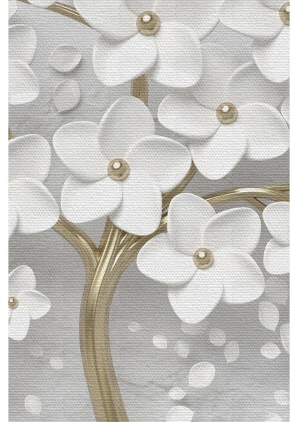 Beyaz Gelincik Ağacı Dekoratif Kanvas Duvar Tablosu modelleri