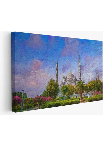 Sultan Ahmet Camii Yağlıboya Görünüm Kanvas Duvar Tablosu fiyatları