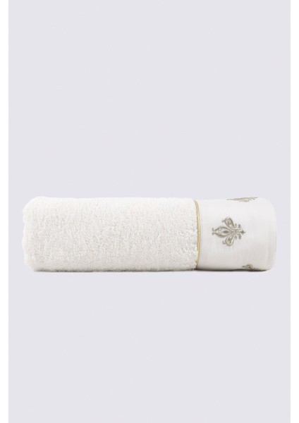 Aslışah Banyo Havlusu Organik Pamuk Nakışlı Krem 80X150 cm fiyatları