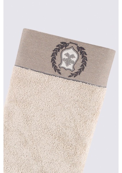 Duru Banyo Havlusu Organik Pamuk Nakışlı Bej 80X150 cm modelleri