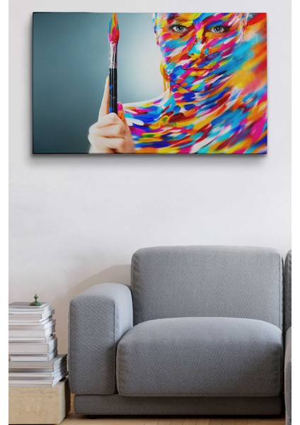 Sanatçı Kadın Dekoratif Kanvas Duvar Tablosu