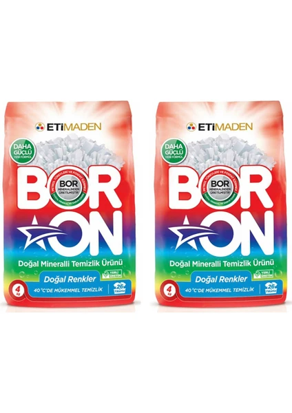 Eti Matik Boron Doğal Renkler Toz Deterjan 4 kg x 2 Adet