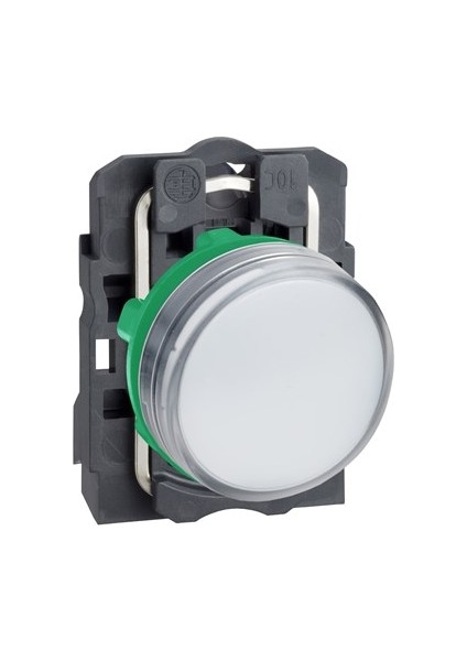 24V Entegre Led'li Beyaz Sinyal Lambası Ø22 Düz Le