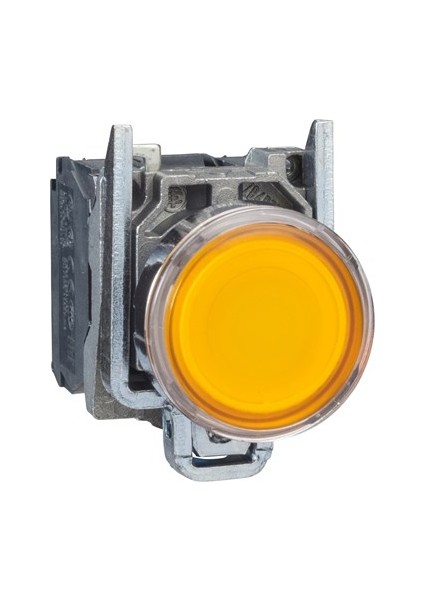 Turuncu Işıklı Basm Buton Ø22 Yaylı Dönüş 1na+1nk