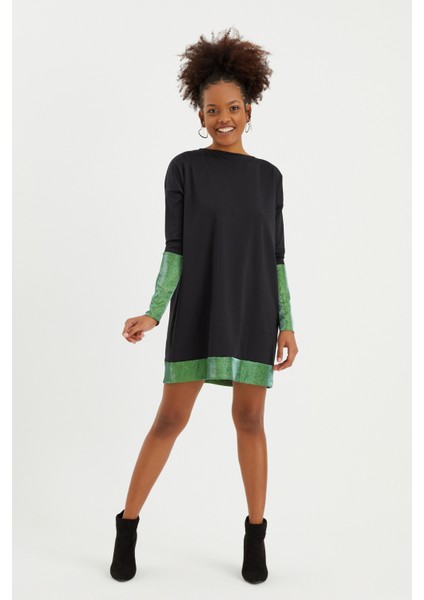 Kol Detay Scuba Elbise