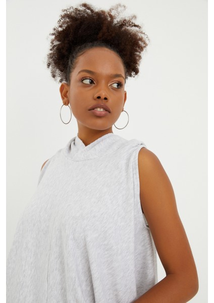 Gri Melanj Kolsuz Sweatshirt modelleri