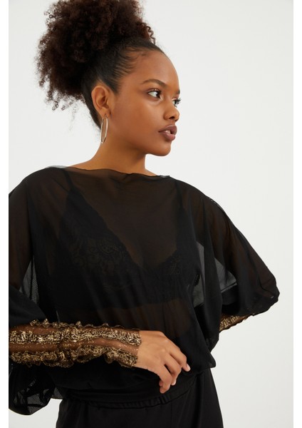 Kol Detay Tül Bluz fiyatları