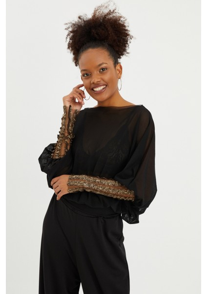 Kol Detay Tül Bluz modelleri