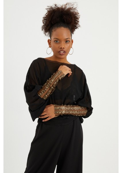 Kol Detay Tül Bluz fırsatları