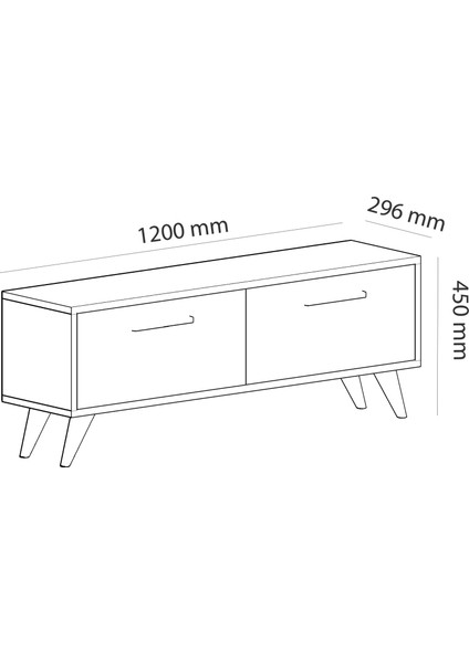 Cantek Dizayn Iki Kapaklı 120 cm Melisa Tv Ünitesi Beyaz-Beyaz