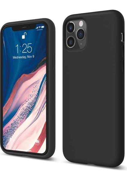 Apple iPhone 11 Pro Max ile Uyumlu Telefon Kılıfı Kadife Iç Yüzey Soft Tasarım Lansman Kılıf