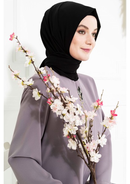 Yaprak Detaylı Gri Ferace 3487