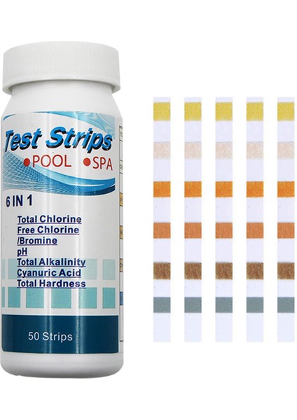 6 In1 Yüzme Havuzu Spa Test Şeritleri Klor Ph Alkalinite (Yurt Dışından)