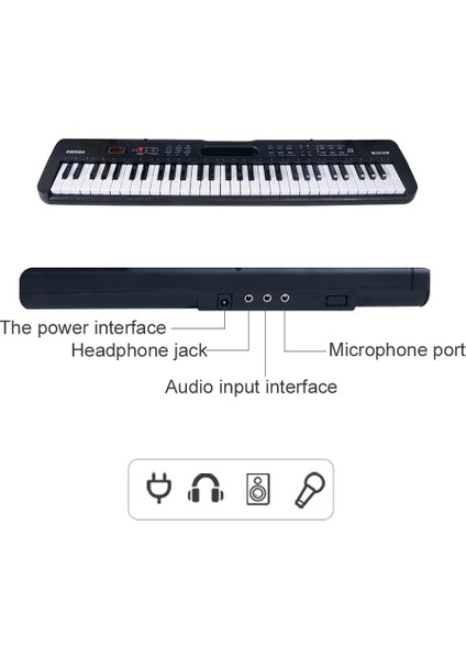 Kkmoon Taşınabilir 61 Tuşları Dijital Müzik Elektronik Klavye (Yurt Dışından)