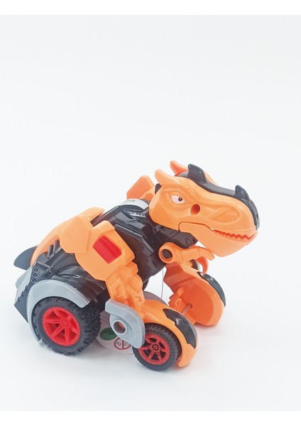 PopŞeker Dinozor Araba Dinozor Robota Dönüşen Sürtmeli Özellikli Sevimli Dinozor Araba 16CM.