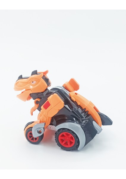 PopŞeker Dinozor Araba Dinozor Robota Dönüşen Sürtmeli Özellikli Sevimli Dinozor Araba 16CM.