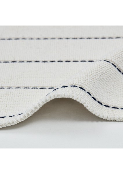 Basic Stripe Doğal Pamuklu Banyo Kilim Seti