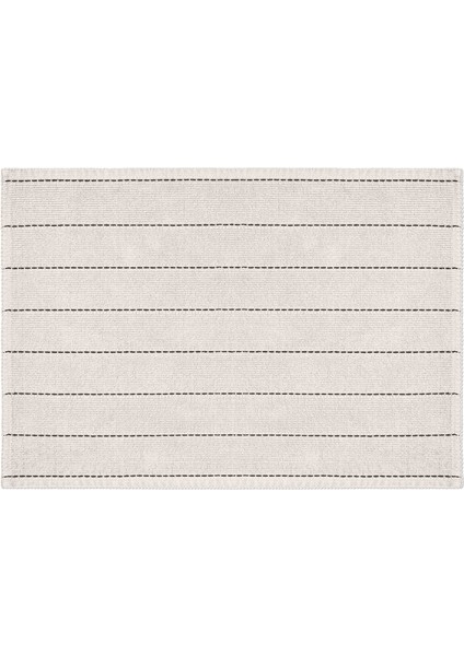 Basic Stripe Doğal Pamuklu Banyo Kilim Seti