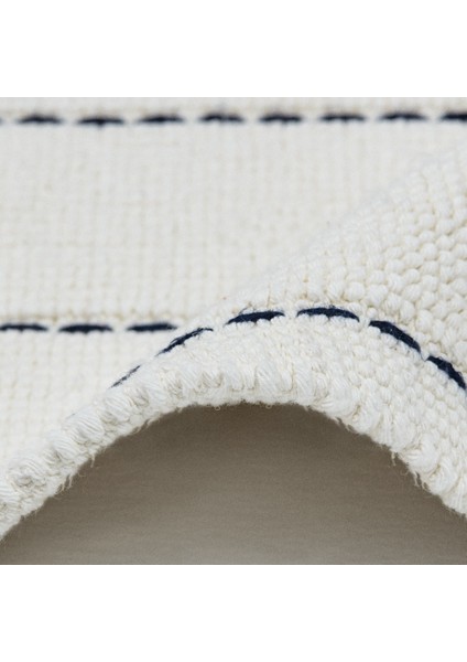 Basic Stripe Doğal Pamuklu Banyo Kilim Seti