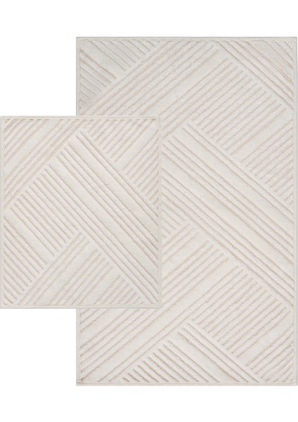 Braid Doğal Pamuklu Banyo Kilim Seti